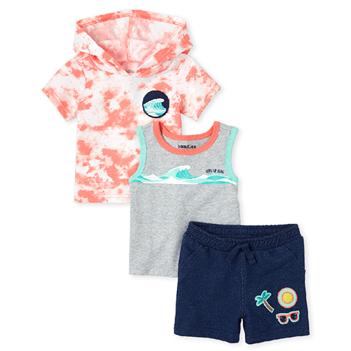 

Newborn Baby Boys Surf 3-Piece Playwear Set - Blue - The Children's Place