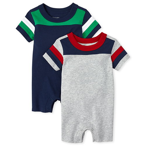 

Newborn Baby Boys Colorblock Romper 2-Pack - Multi - The Children's Place