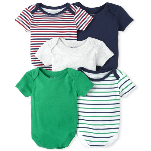 

Newborn Baby Boys Striped Bodysuit 5-Pack - Multi - The Children's Place