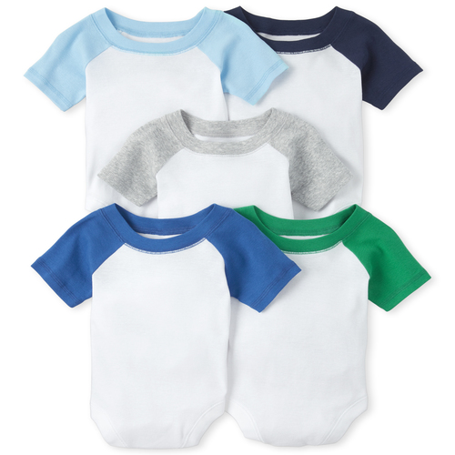 

Newborn Baby Boys Raglan Bodysuit 5-Pack - Multi - The Children's Place