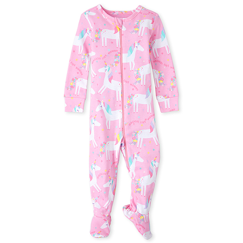 

s Baby And Toddler Unicorn Snug Fit Cotton One Piece Pajamas - Pink - The Children's Place