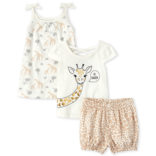 

Newborn Baby Giraffe 3-Piece Playwear Set - White - The Children's Place