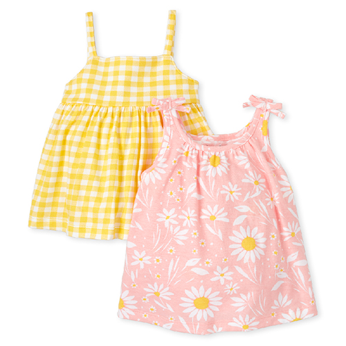 

Newborn Baby Daisy Gingham Dress 2-Pack - Yellow - The Children's Place