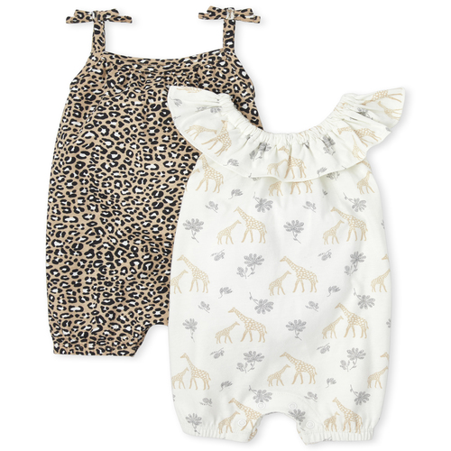 

Newborn Baby Animal Romper 2-Pack - White - The Children's Place