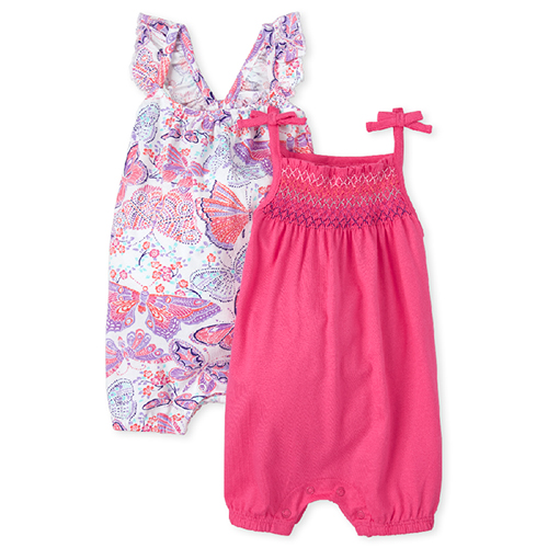 

Newborn Baby Butterfly Smocked Dress 2-Pack - Pink - The Children's Place