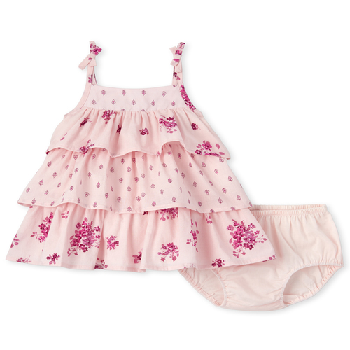 

Newborn Baby Floral Tiered Dress - Pink - The Children's Place