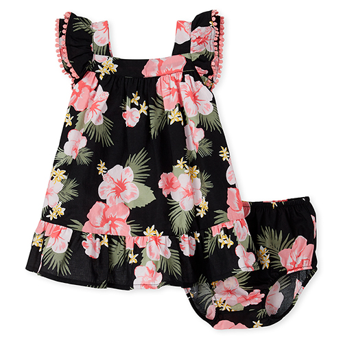 

Newborn Baby Matching Family Tropical Shift Dress - Black - The Children's Place