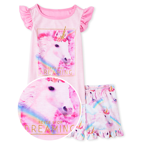 

s Glitter Unicorn Pajamas - Pink - The Children's Place