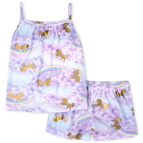 

s Foil Rainbow Unicorn Pajamas - Purple - The Children's Place