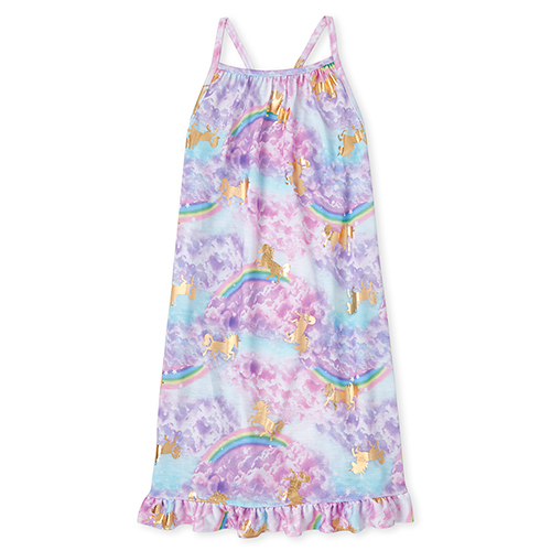 

Girls Rainbow Unicorn Racerback Nightgown - Purple - The Children's Place