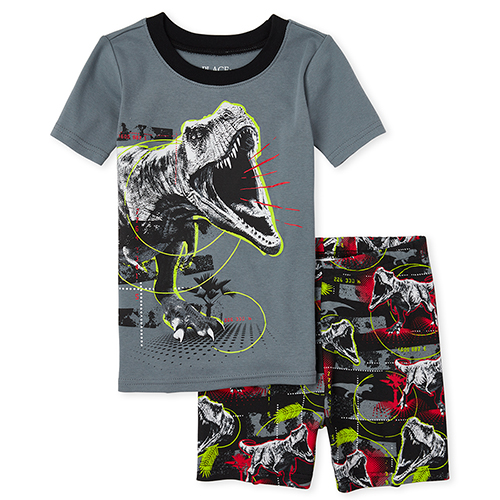 

s Boys Dino Snug Fit Cotton Pajamas - Black - The Children's Place