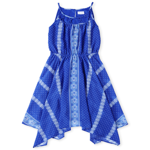 

s Womens Mommy And Me Floral Dot Matching Sharkbite Hem Dress - Blue - The Children's Place