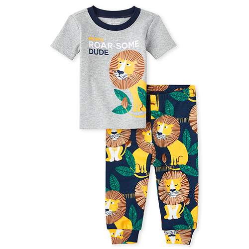 

s Baby And Toddler Boys Lion Snug Fit Cotton Pajamas - Blue - The Children's Place