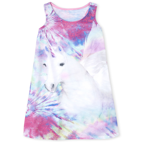 

Girls Tie Dye Unicorn Racerback Nightgown - Pink - The Children's Place