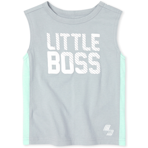 

s Baby And Toddler Boys Mix And Match Puff Print Muscle Tank Top - Gray - The Children's Place