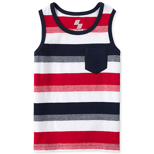 

s Baby And Toddler Boys Americana Mix And Match Striped Pocket Tank Top - White - The Children's Place