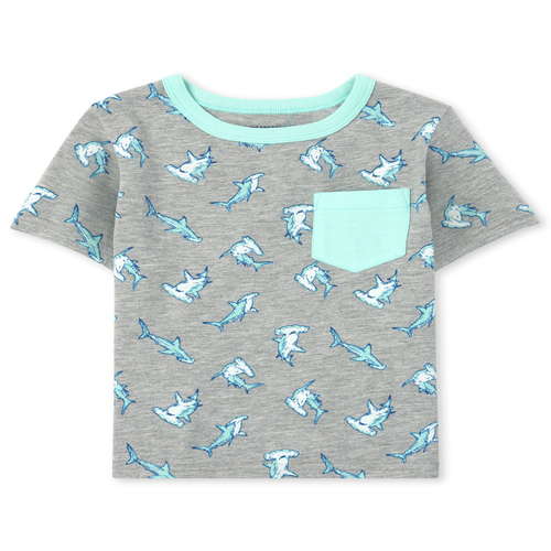 

s Baby And Toddler Boys Mix And Match Print Pocket Top - Gray - The Children's Place