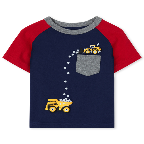 

s Baby And Toddler Boys Puff Print Pocket Top - Blue - The Children's Place