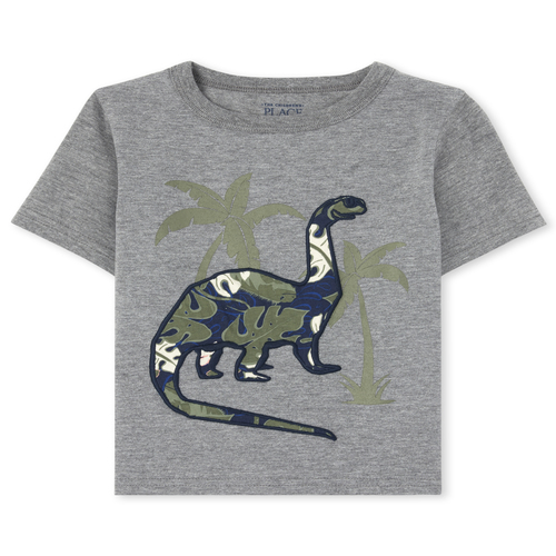 

s Baby And Toddler Boys Embroidered Graphic Top - Gray - The Children's Place