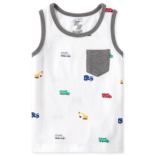 

s Baby And Toddler Boys Mix And Match Print Pocket Tank Top - White - The Children's Place