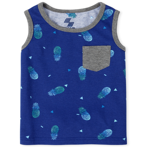 

s Baby And Toddler Boys Mix And Match Pineapple Pocket Tank Top - Blue - The Children's Place