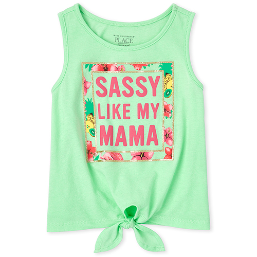 

s Baby And Toddler Mix And Match Glitter Tie Front Tank Top - Green - The Children's Place