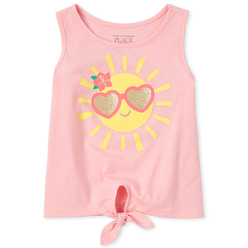 

s Baby And Toddler Mix And Match Glitter Tie Front Tank Top - Pink - The Children's Place