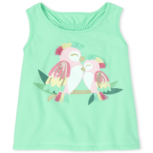 

s Baby And Toddler Glitter Applique Racerback Tank Top - Green - The Children's Place