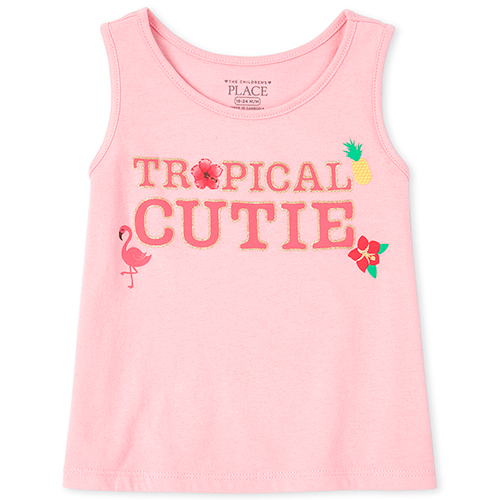 

s Baby And Toddler Mix And Match Glitter Graphic Tank Top - Pink - The Children's Place