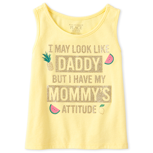 

s Baby And Toddler Mix And Match Glitter Graphic Tank Top - Yellow - The Children's Place