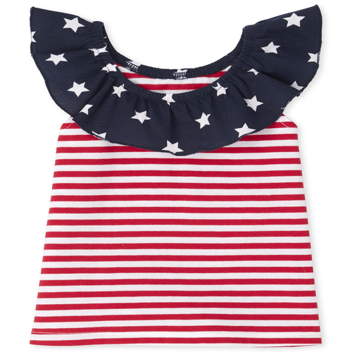 

s Baby And Toddler Americana Mix And Match Stars Ruffle Top - Blue - The Children's Place