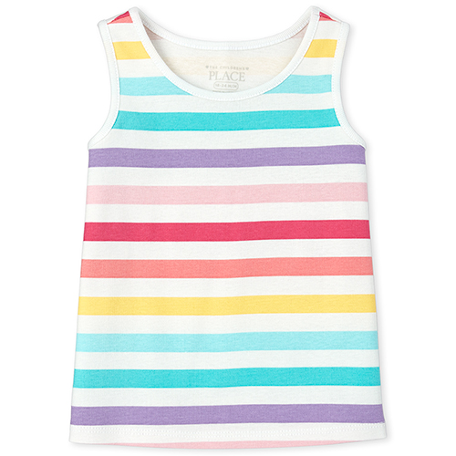 

s Baby And Toddler Rainbow Striped Tank Top - White - The Children's Place