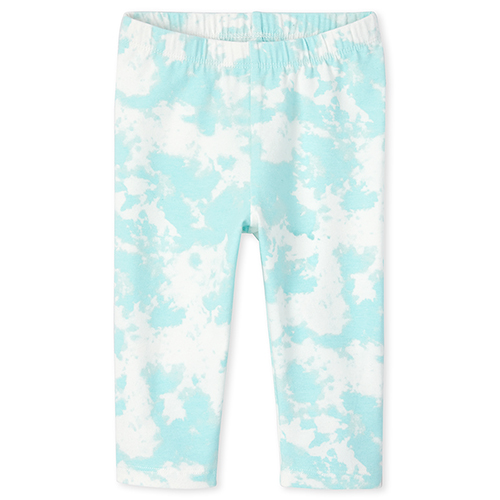 

Baby Girls Baby And Toddler Tie Dye Capri Leggings - Green - The Children's Place