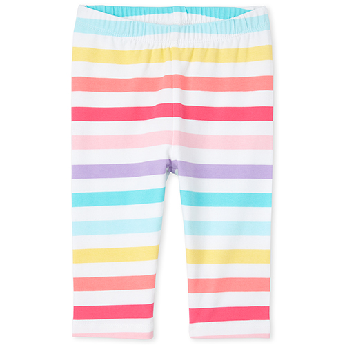 

Baby Girls Baby And Toddler Rainbow Striped Capri Leggings - Multi - The Children's Place