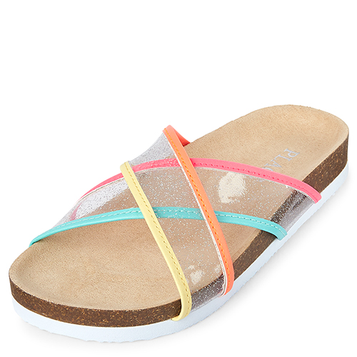 

Girls Glitter Rainbow Clear Sandals - Multi - The Children's Place