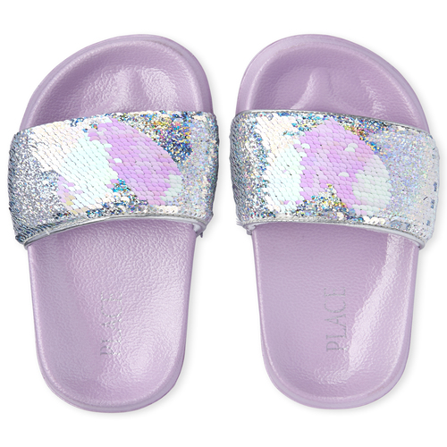 

Girls Flip Sequin Heart Slides - Multi Sandals - The Children's Place