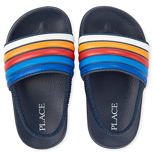 

s Toddler Boys Striped Slides - Blue - The Children's Place