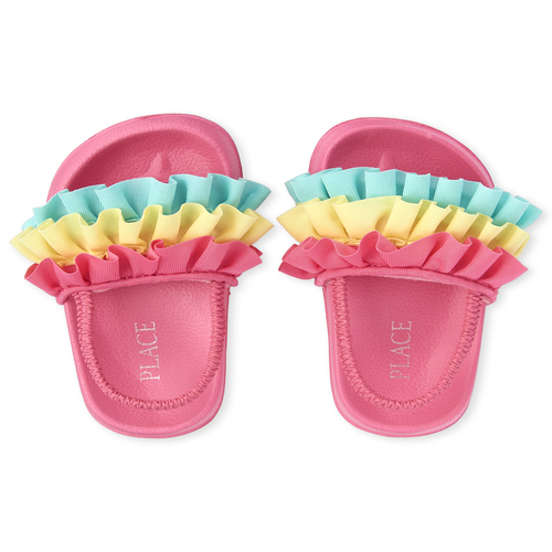 

Baby Girls Toddler Ruffle Slides - Multi Sandals - The Children's Place
