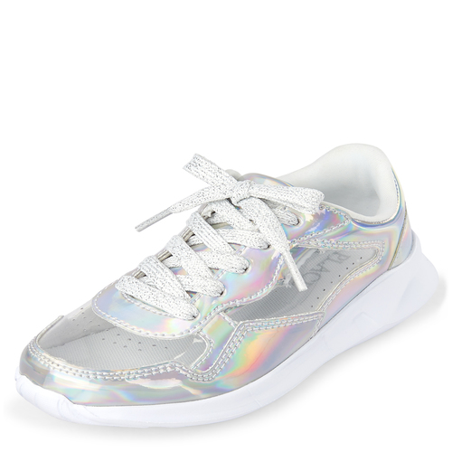 

Girls Holographic Running Sneakers - Metallic - The Children's Place