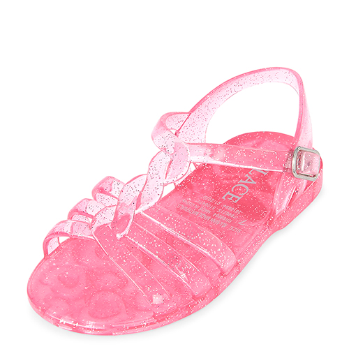 

Baby Girls Toddler Glitter Jelly Sandals - Pink - The Children's Place