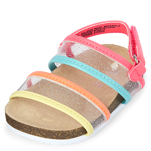 

Newborn Baby Glitter Rainbow Clear Sandals - Multi - The Children's Place