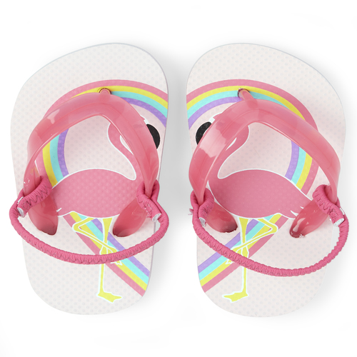 

Baby Girls Toddler Flamingo Rainbow Flip Flops - Pink - The Children's Place