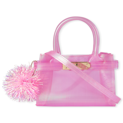 

Girls Iridescent Pom Pom Bag - Pink - The Children's Place