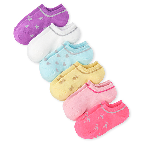 

Girls Glitter Pineapple Low Ankle Socks 6-Pack - Multi - The Children's Place