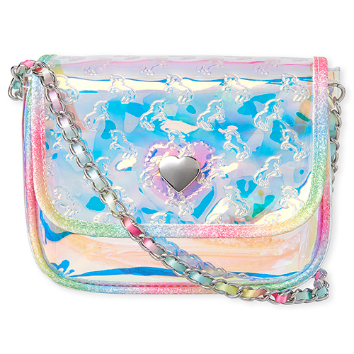 

Girls Iridescent Embossed Unicorn Clear Bag - Multi - The Children's Place