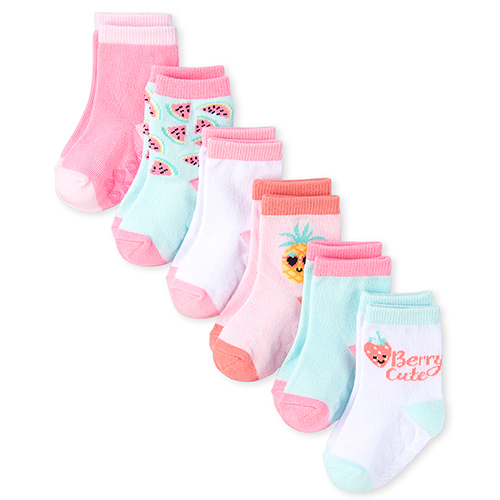 

Newborn Baby Fruit Midi Socks 6-Pack - Pink - The Children's Place