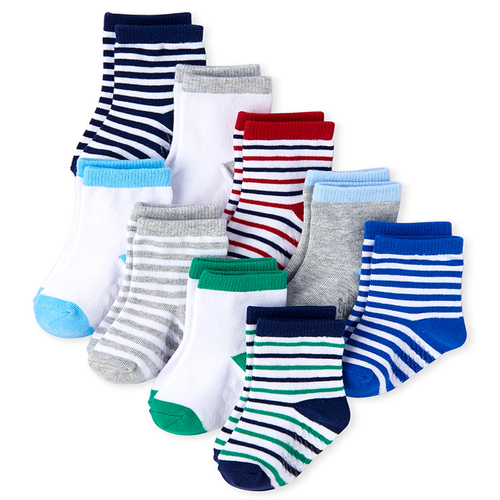 

Newborn Baby Boys Striped Midi Socks 9-Pack - Multi - The Children's Place