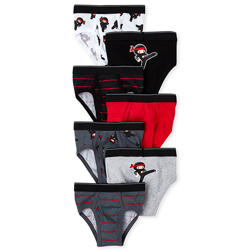 

s Toddler Boys Ninja Briefs 7-Pack - Black - The Children's Place