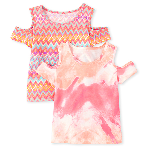 

s Toddler Print Cold Shoulder Top 2-Pack - Pink - The Children's Place