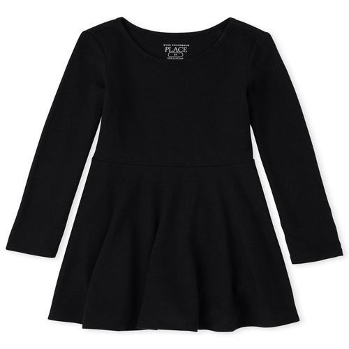 

s Toddler Uniform Skater Dress - Black - The Children's Place